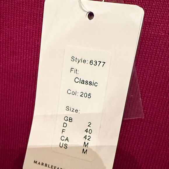 Marble 100% Cotton Luxury Feel Women's Magenta Top - M - NWT - Picture 3 of 7